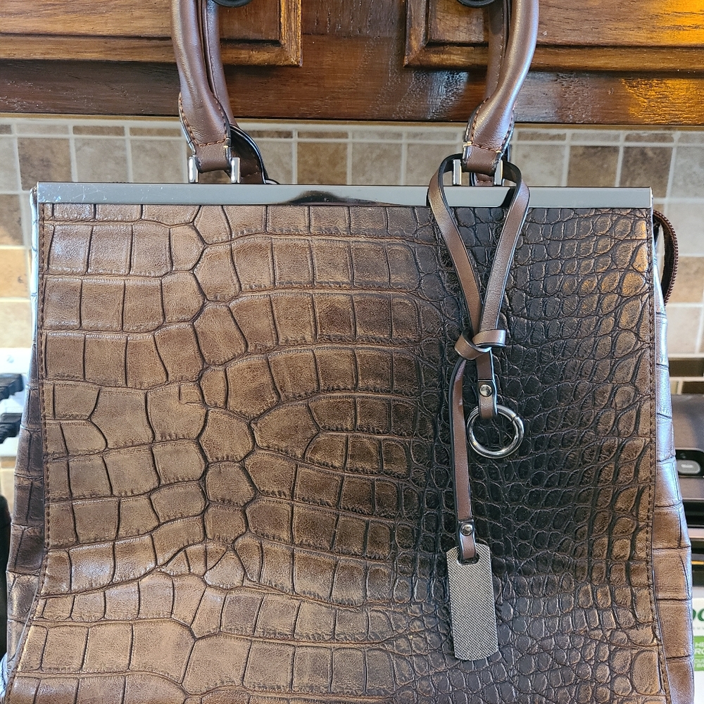 David Jones faux croc handbag